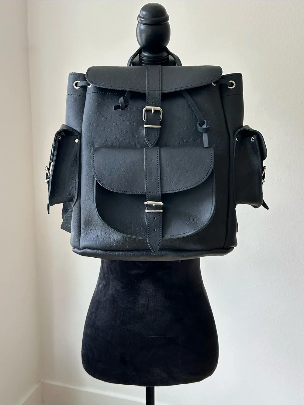 Authentic Grafea London “Hari” Leather Black Backpack